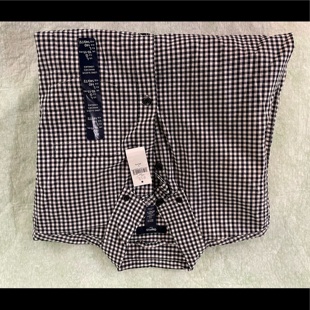 Gap Kids Black & White Long Sleeve Shirt
